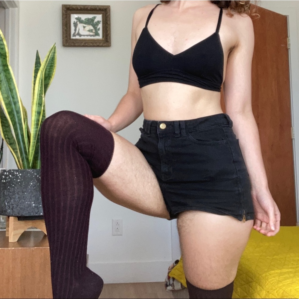 Ribbed Cotton High Socks